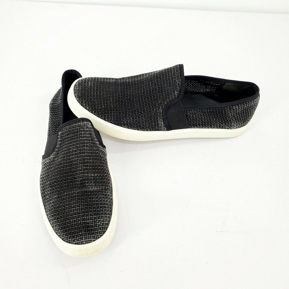 VINCE Women's Blair 5 Woven Straw Slip-On Loafers Sneakers 9 Black Gray $195
